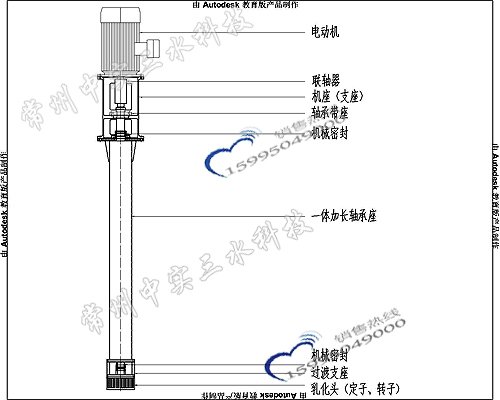 JBRH37型机械密封高剪切乳化机结构示意图