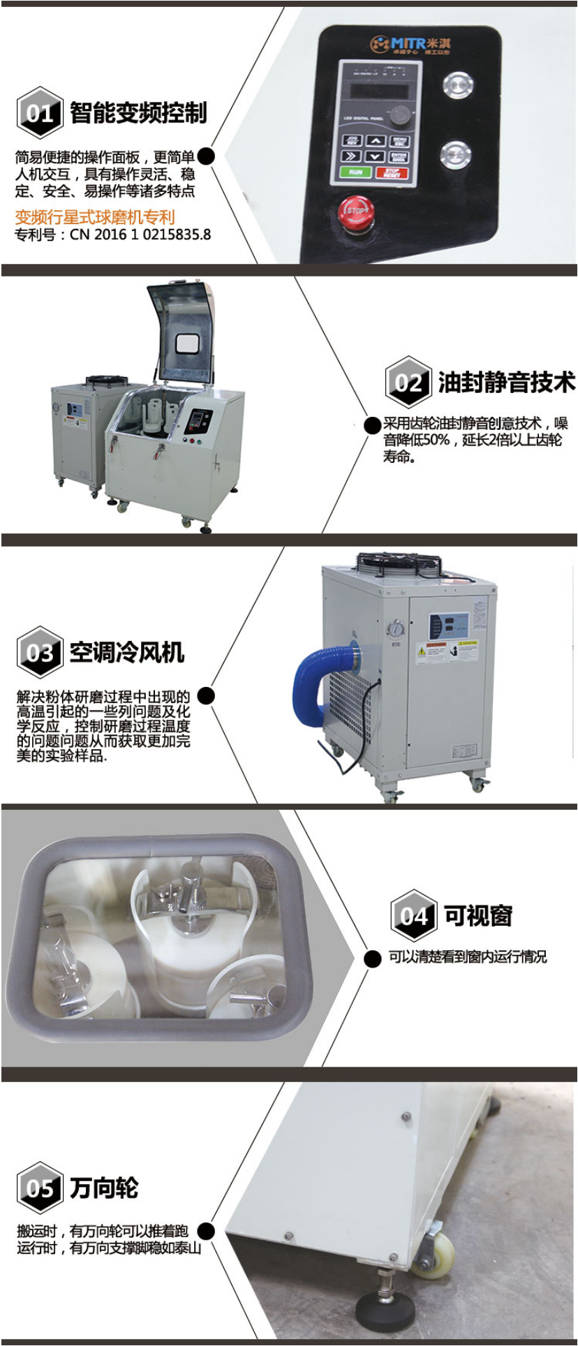 米淇冷风行星球磨机展示