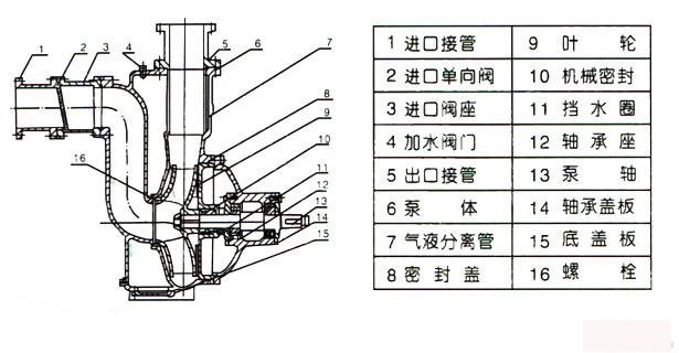 自吸式排污泵结构图