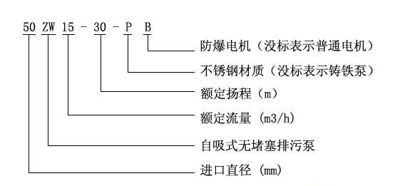 自吸式排污泵型号意义